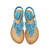 Zoloss New Fashion Bead Flower Round Toe Flip-flop Sandals