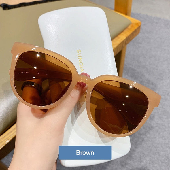 YOOSKE  Women's Sunglasses Fashion Big Round Sun Glasses for Female Oversized Shades Vintage Jelly Color Pink Sunglass UV400
