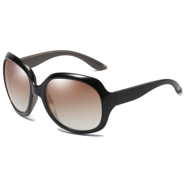 Brand Design Elegant Polarized Oversized Round Sunglasses Women Simple Fashion Big Plastic Ladies Sun Glasses