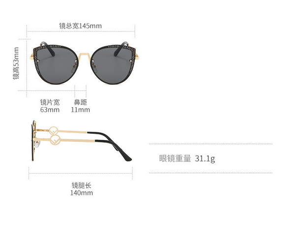 2021 New Style Retro F Women Men Oversized SunGlasses Shades UV400 Accessory Eyeglasses
