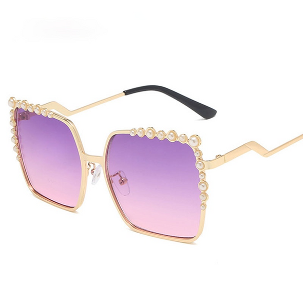 Luxury Pearl Sunglasses Women 2021 New  Oversized Square Glasses