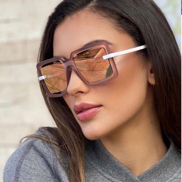 Oversized Square Hollow Luxury Frame Sunglasses Brand Designer Men Women Fashion Shades Uv400 Vintage Glasses