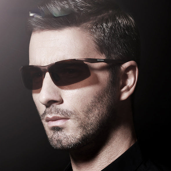 Aluminum Men Polarized UV400 Lens Rectangle Rimless Driving Fishing Sun Glasses Sports Eyewear For Male