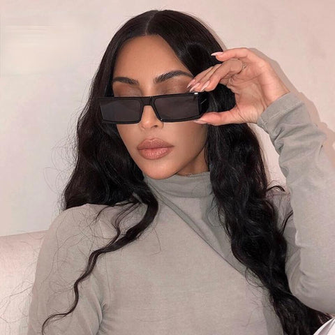 Fashion Rectangle Small Sunglasses Women Mirror Sunglasses