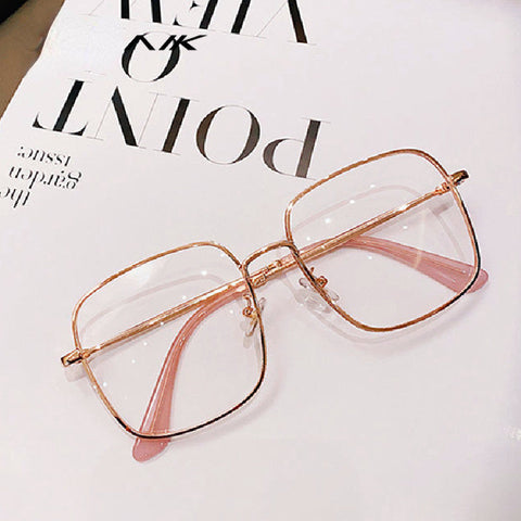 Computer Glasses Frame Women Men Anti Blue Light Alloy Eyewear Blocking Square Spectacle Transparent Glasses Optical