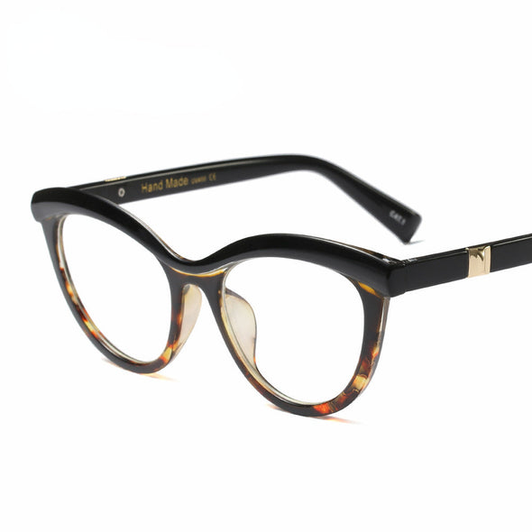 Women's Eyeglasses With Black Frame Oversize Horn-rimmed Cat Eye Glasses Computer Fashionable Glasses
