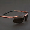 Aluminum Men Polarized UV400 Lens Rectangle Rimless Driving Fishing Sun Glasses Sports Eyewear For Male