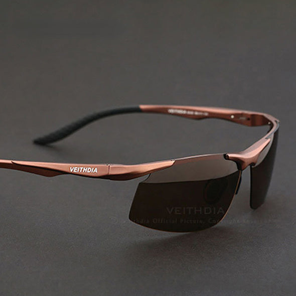 Aluminum Men Polarized UV400 Lens Rectangle Rimless Driving Fishing Sun Glasses Sports Eyewear For Male