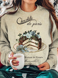 Floral Chocolate Cake Long Sleeve Top