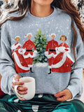 zoloss Women's Merry Christmas Print Casual Long Sleeve Top