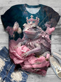 Frog Princess Flower Crew Neck T-Shirt