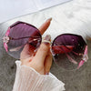 Fashion Glasses Diamond Sunglasses Women Brand Rimless Shades For Women Luxury Vintage Vasos Decorativos Zonnebril Dames