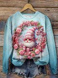 Pink Wreath Gnome Long Sleeve Top
