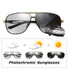 Top Quality Square Retro Photochromic Aluminum Sunglasses Men Polarized Driving Women Sun Glasses For Men Brown