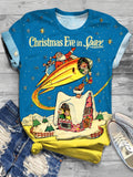 Christmas Eve In Space Crew Neck T-shirt
