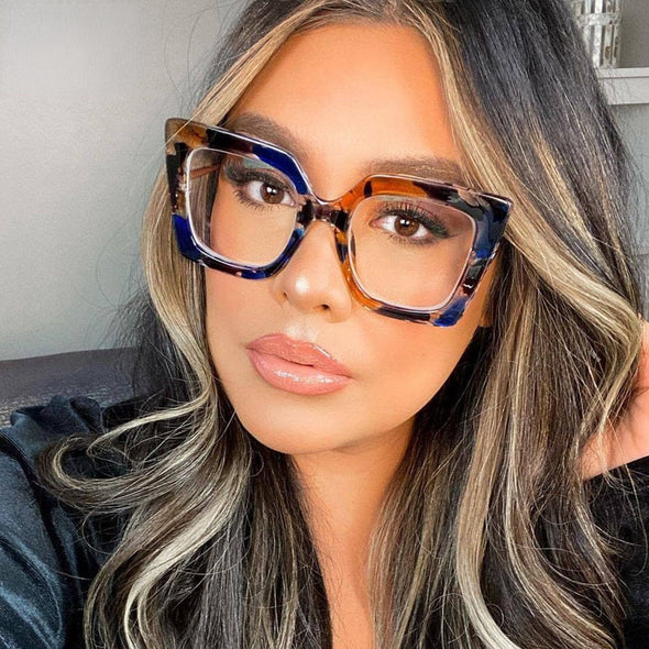 Vintage Glasses Women Men Square Clear Glasses Optical Eyeglasses Frame Transparent Lens Spectacle Frame NOT Anti Blue Light
