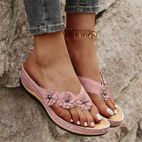 Zoloss Lightweight Flowers Clip Toe Sandals