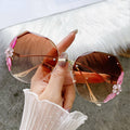 Fashion Glasses Diamond Sunglasses Women Brand Rimless Shades For Women Luxury Vintage Vasos Decorativos Zonnebril Dames