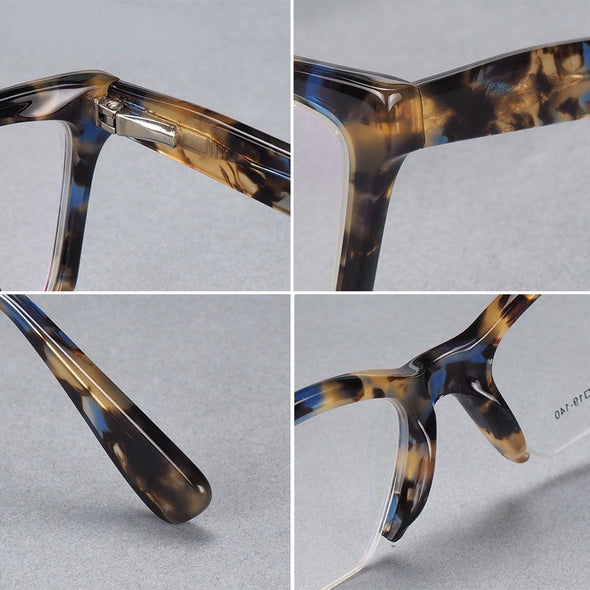 Anti Blue Half Frame Acetate Glasses Frames Women Men Optical Fashion Computer Glasses
