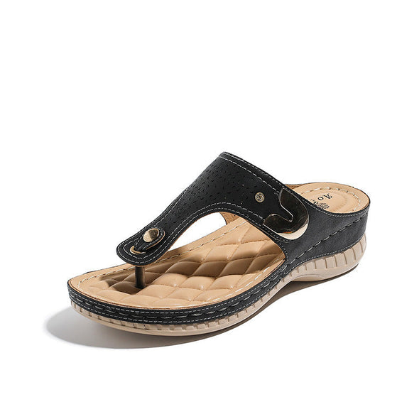 Sandals with Arch Support Anti-Slip wedges Sandal Vintage Flip Flop comfortable slippers  Non-slip Casual Wedge Platform Shoes
