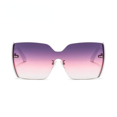 New frameless body color patch women's Sunglasses European and American style gorgeous avant-garde Sunglasses