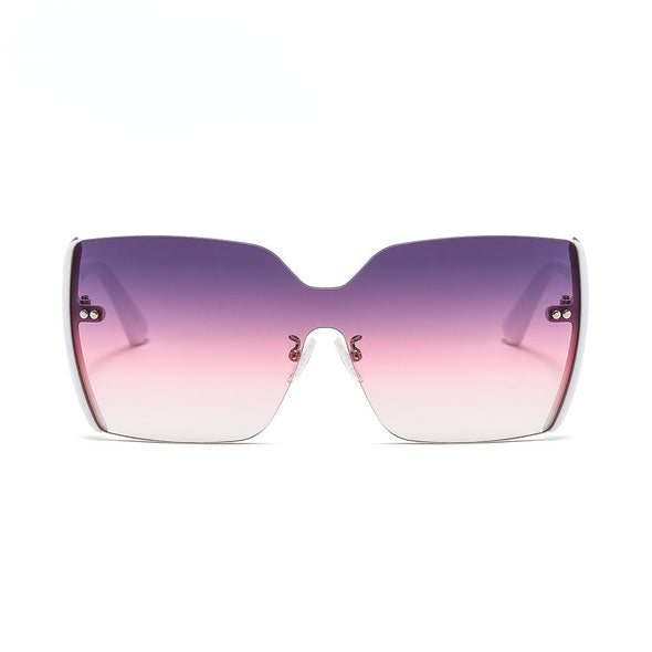 New frameless body color patch women's Sunglasses European and American style gorgeous avant-garde Sunglasses