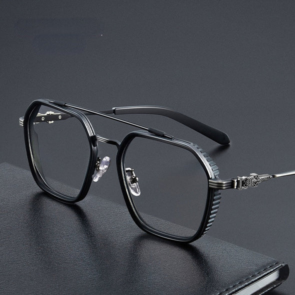 Eyeglasses For Men Anti Blue Ray Discoloration Optical Glasses Clear Vision High Quality Alloy Full Frame Glasses