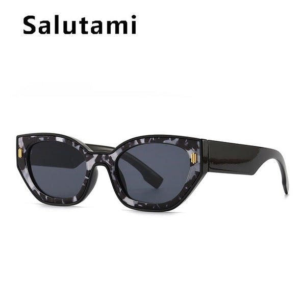 New Luxury Brand Sunglasses For Women Vintage Irregular Small Square Leopard Pint Sun Glasses Female Rivet Shades Uv400