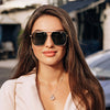 Retro Oversized Square Polarized Sunglasses for Women Men Vintage Double Bridge Shades UV400 Classic Large Metal Sun Glasses