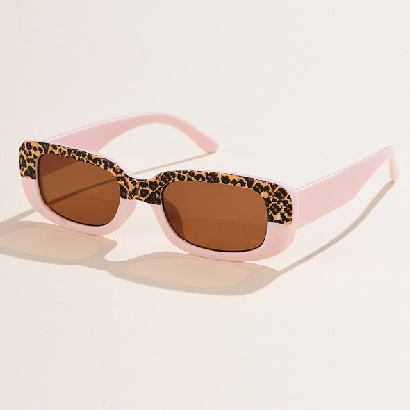 fashion rectangle sexy sunglasses women blue pink yellow leopard small oval sun glasses retro style