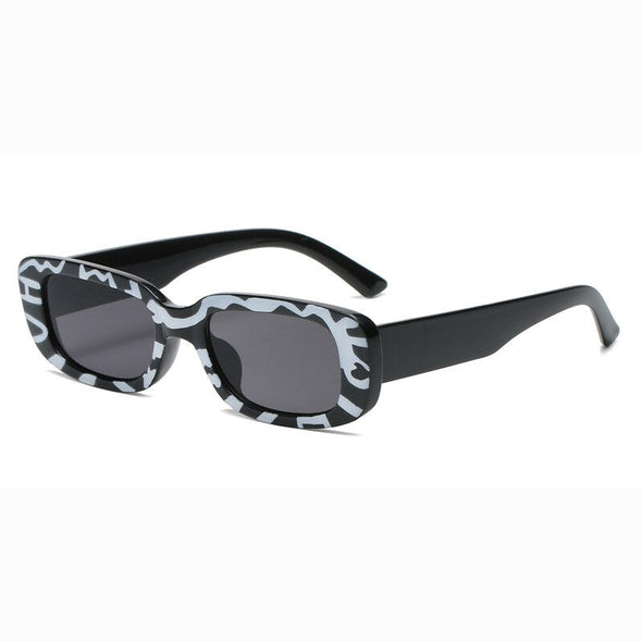 fashion rectangle sexy sunglasses women blue pink yellow leopard small oval sun glasses retro style