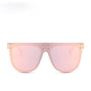 Fashion Unique Rivet Square Sunglasses Women Designer Flat Top Oversized Pink Sun Glasses