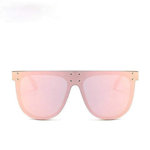 Fashion Unique Rivet Square Sunglasses Women Designer Flat Top Oversized Pink Sun Glasses