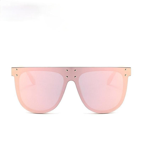 Fashion Unique Rivet Square Sunglasses Women Designer Flat Top Oversized Pink Sun Glasses