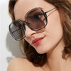 Punk Women Square Sunglasses Half Frame Trendy Oversized Sun Glasses Men Ladies Goggle Shades  Female Eyewear