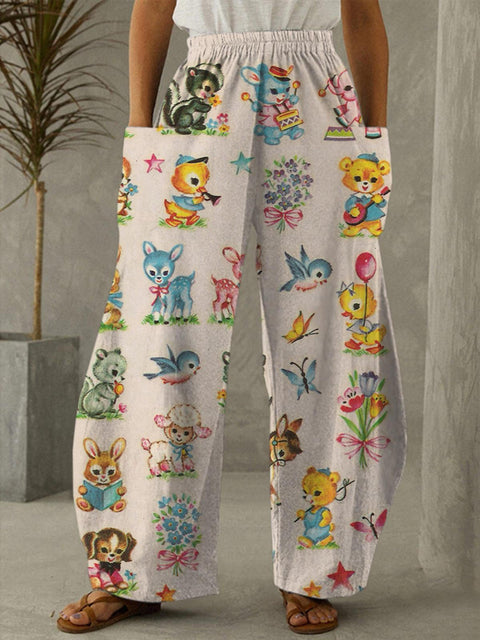 Animals Print Casual Pants