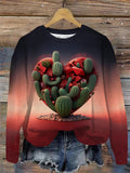 Cactus Women's Round Neck Long Sleeve Top