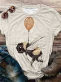 Bee and Balloon Crew Neck T-Shirt