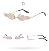 Rimless Wave Sun Glasses Fire Flame Sunglasses