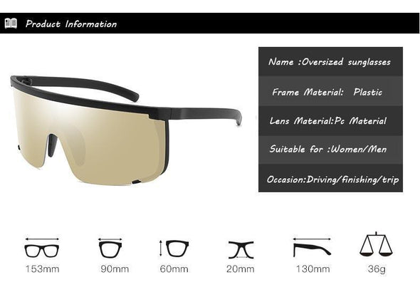 Oversize Mask Flat Top sunglasses