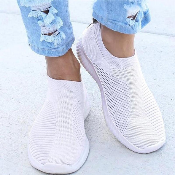 Women Shoes Knitting Sock Sneakers Slip On Flat Shoes