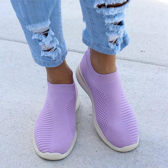 Women Shoes Knitting Sock Sneakers Slip On Flat Shoes