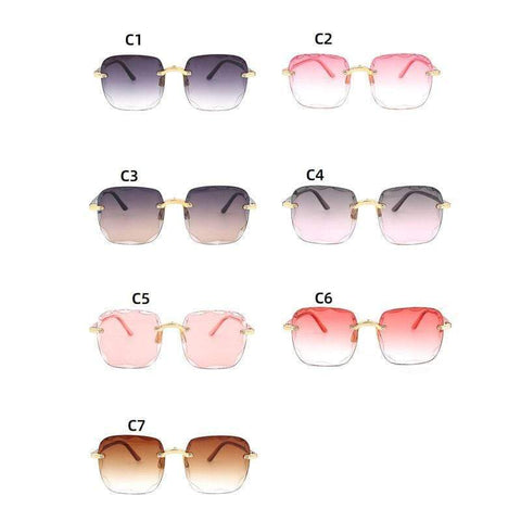 Women Square Frameless Sunglasses