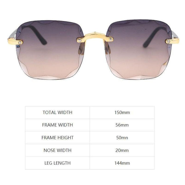 Women Square Frameless Sunglasses