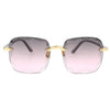 Women Square Frameless Sunglasses
