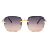 Women Square Frameless Sunglasses