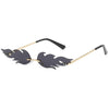 Rimless Wave Sun Glasses Fire Flame Sunglasses