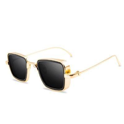 Zoloss - Men's Vintage Steampunk Retro Metal Square Sunglasses