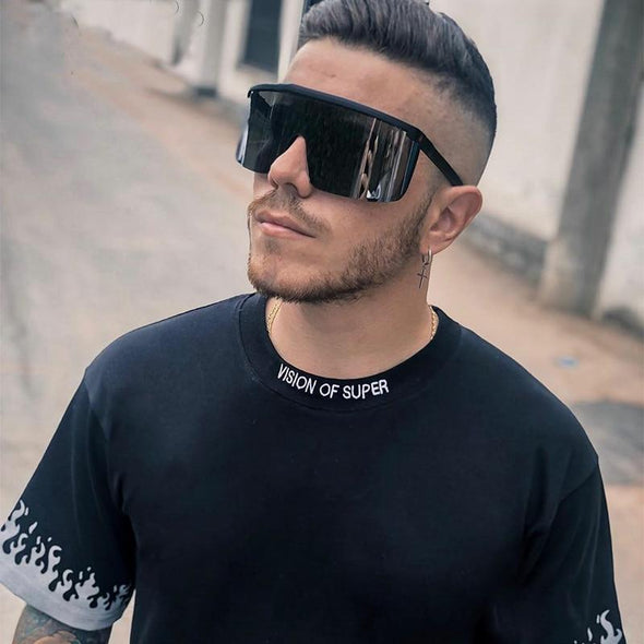 Oversize Mask Flat Top sunglasses