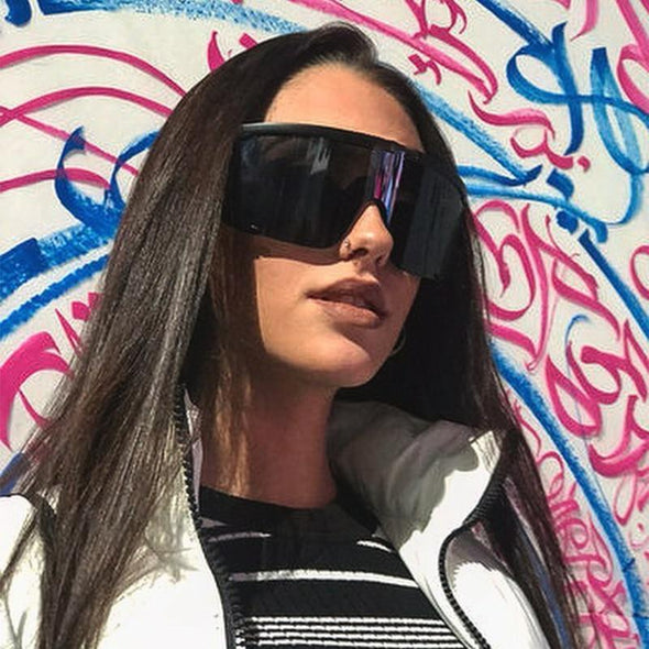 Oversize Mask Flat Top sunglasses